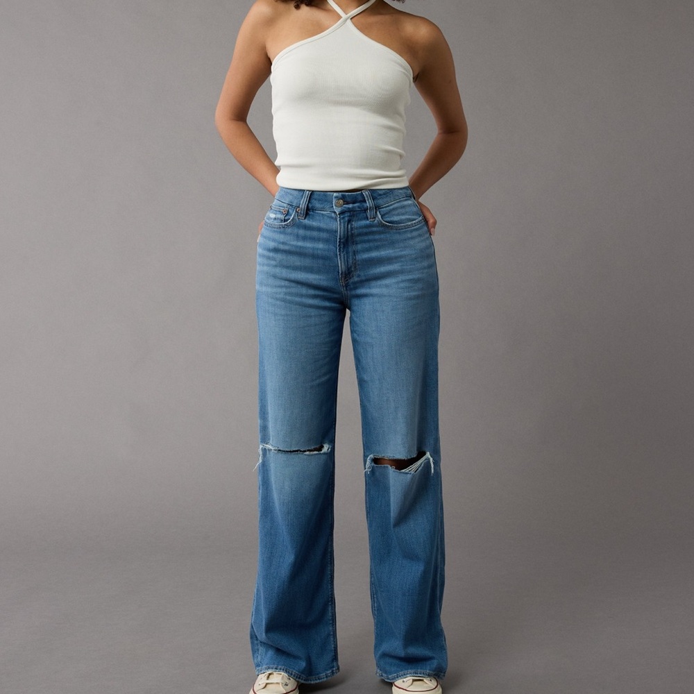 American Eagle Outfitters Dreamy Drape Curvy Wide Leg Jeans